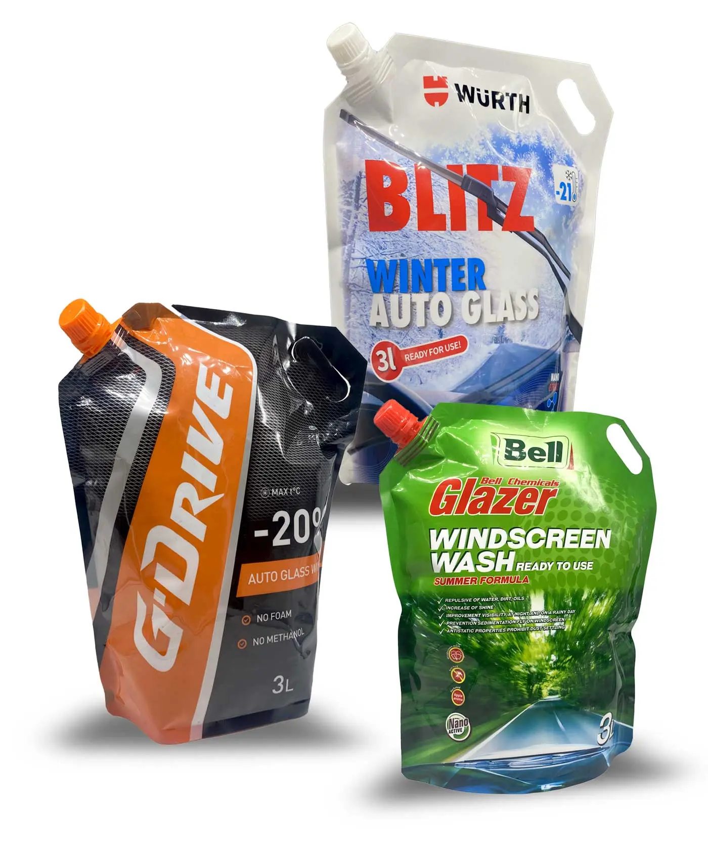 Examples of spouted Doypack pouches